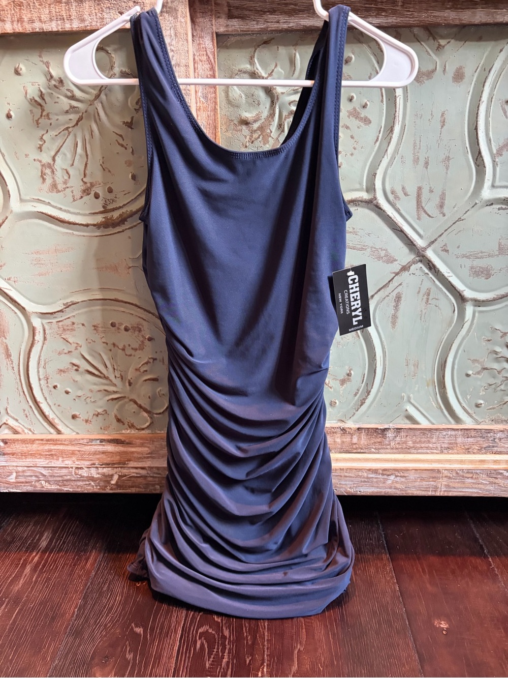 The Original Cheryl Creations Juniors
Navy Ruched Tank Dress